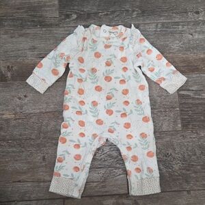 Peach Print Baby Girl One Piece